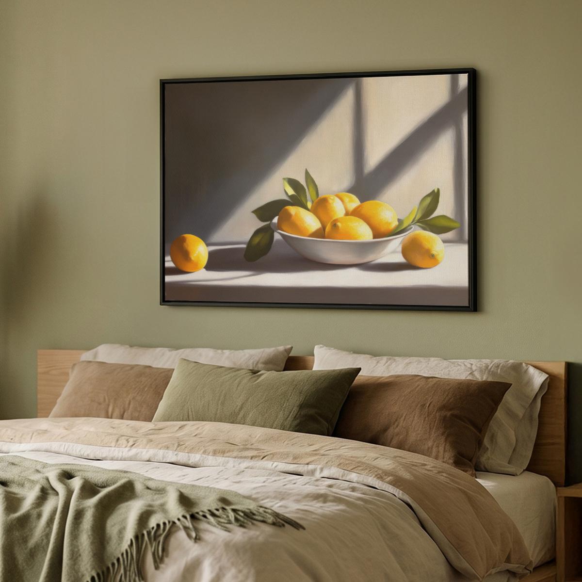 LEINWAND Bilder mit Rahmen - Zitronen - Stilleben - Gelb - 100x70 - Gelb, Textil (100/70cm) - MuchoWow