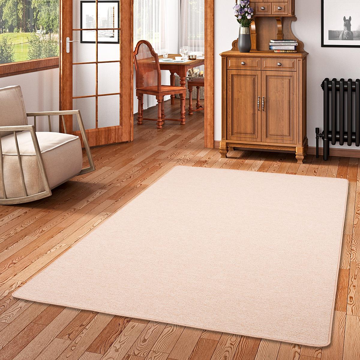 FEINSCHLINGEN VELOUR TEPPICH STRONG - Sandfarben, Textil (133/133cm) - Snapstyle