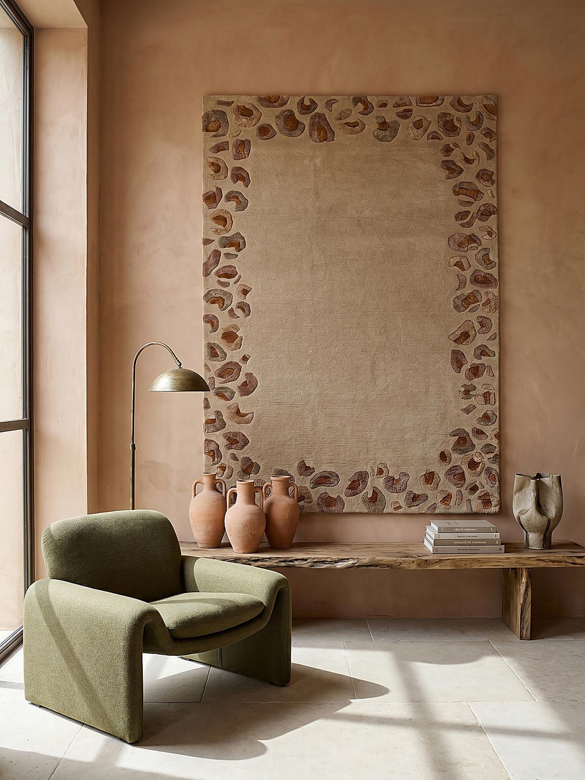 VISKOSETEPPICH SABLE, mit Tier-Motiv, Natur, 200 x 300 cm - Beige, Textil (300/200cm) - KADIMA DESIGN