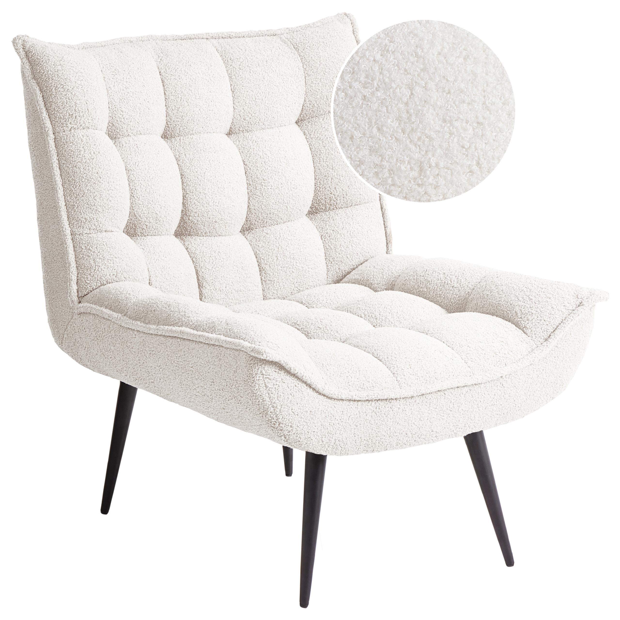 SESSEL Weiß Alvesta - Schwarz/Weiß, Textil (73/92/79cm) - Beliani