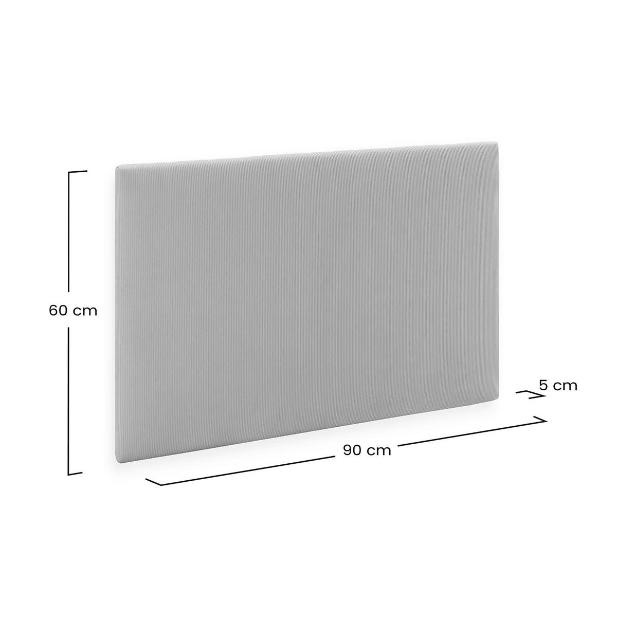 KOPFTEIL Bari 90x60 cm Grau - Grau, Textil (6/90/90cm) - VS Venta-stock