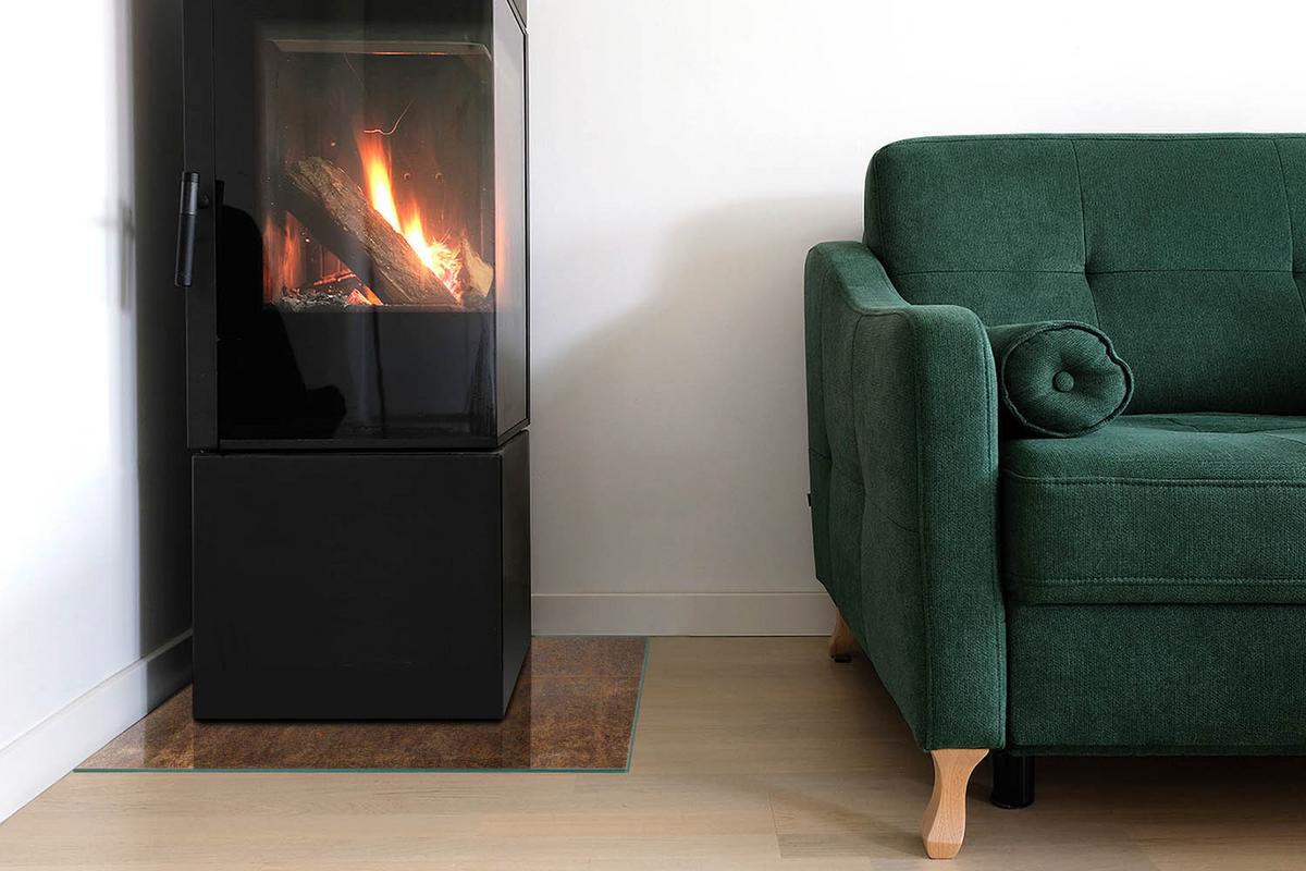 GLASPLATTE für Kamin 50x50 cm - Braun, Glas (50/50/0.4cm) - TULUP