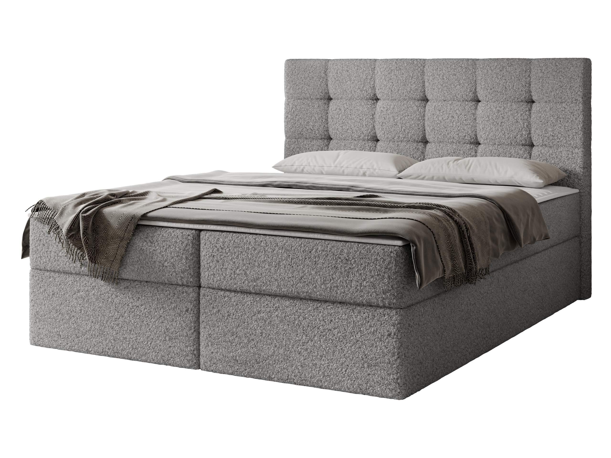 BOXBETT Luanda Boucle - H3 - Grau, Holzwerkstoff/Textil (160/200cm) - MIRJAN24