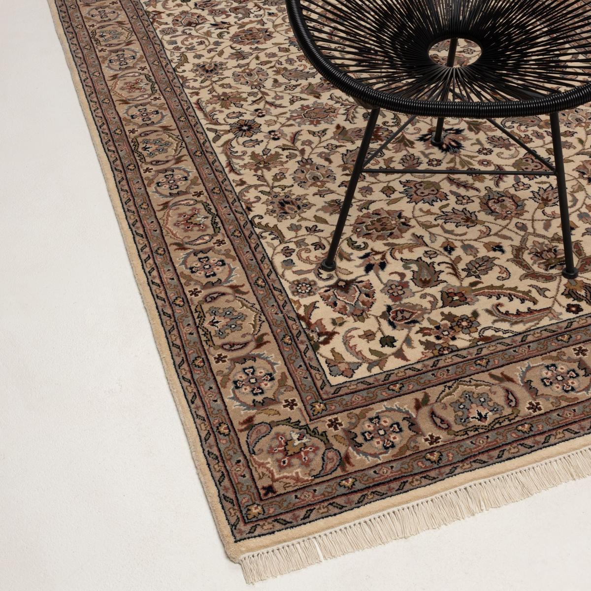 ORIENTTEPPICH Indo Isfahan, klassisch, strapazierfähig 120x180 cm - Creme, Textil (120/180cm) - Rug and Roll