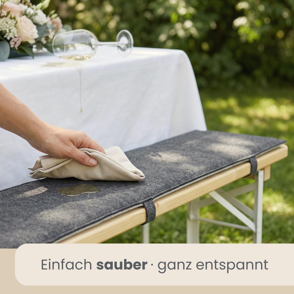 BIERBANKAUFLAGE Filz, 2er Set, Grau, 220/25/1 cm - Grau, Kunststoff (25/1/220cm) - Dunedesign