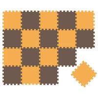 SPIELMATTE ab Null - 180/90/1 cm Puzzlematte Blau - Gelb/Braun, Kunststoff (30/30cm) - Littletom