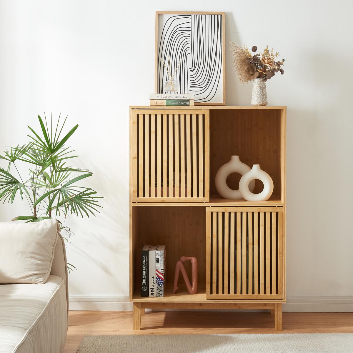 BÜCHERREGAL Ypäjä - Naturfarben, Holz (83.5/120/39cm) - [en.casa]