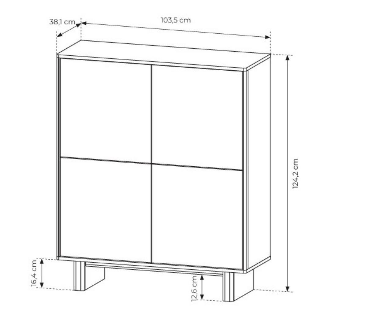 KOMMODE TRAVE 103,5/124,2/38,1cm mit Schubladen 2 Türen Eichefarben - Eichefarben, Holzwerkstoff (103.5/124.2/38.1cm) - MASSENO