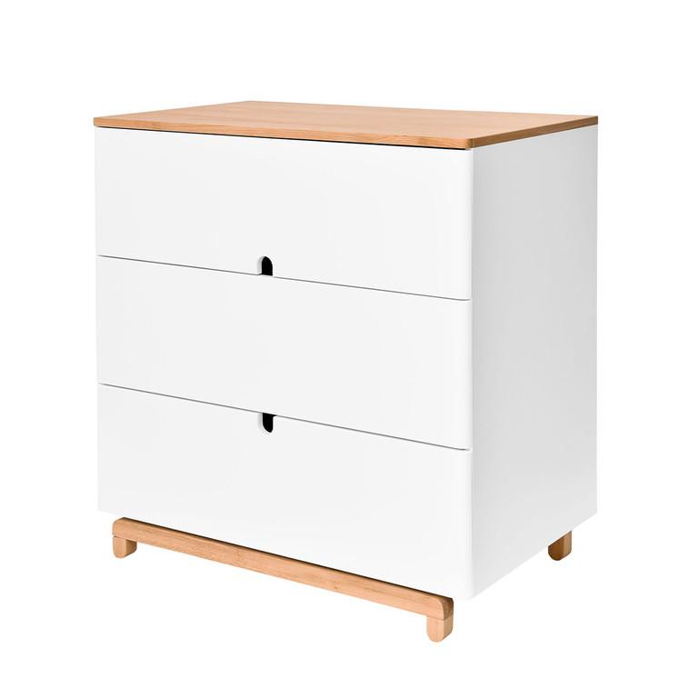 KINDERKOMMODE Weiß und Holz - Weiß, Holzwerkstoff (90/90/50cm) - Petits-meubles