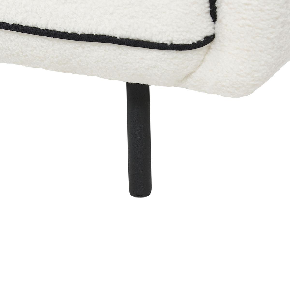 3-SITZER-SOFA Bouclé weiß/schwarz Tonsberg - Schwarz/Weiß, Textil (198/78/85cm) - Beliani