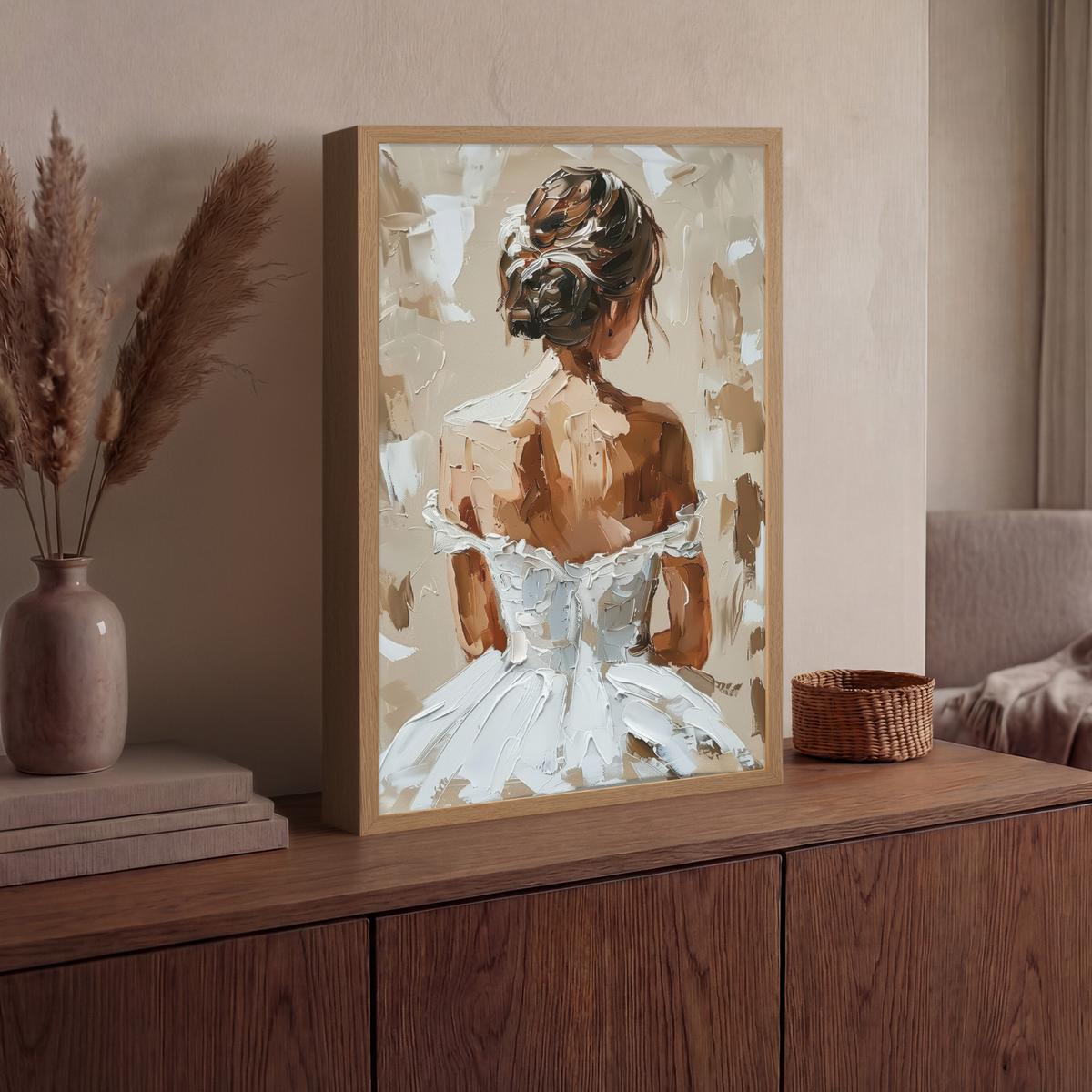 WANDLEUCHTE MIT AKKU Frau - Farbe - Abstrakt - Beige - Modern 40x60 cm - Hellbraun, Holzwerkstoff (40/60/8cm) - OnlyWow