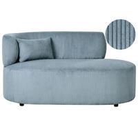 CHAISELONGUE-LINKSSEITIGE Cord Blau Vanvey - Blau/Schwarz, Textil (147/73/78cm) - Beliani