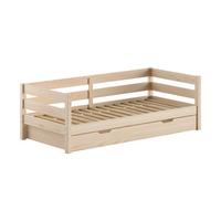 KOJENBETT Kelda 90x200 mit Umrandung Kiefer Massivholz Milky Pine - Weiß, Holz (90/200cm) - 58aufmkessel