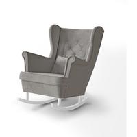 SCHAUKELSTUHL Fabio beige mit Weiß Beinen - Beige/Weiß, Textil (82/103/108cm) - Beautysofa