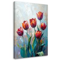 LEINWANDBILD Blumen 40x60cm - Rot, Textil (40/60cm) - Feeby