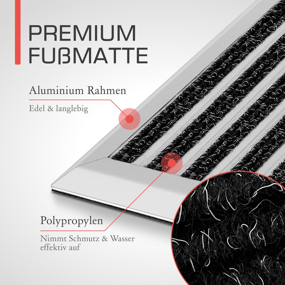 ALU-FUSSMATTE AluGant DL - Silberfarben, Metall (100/70cm) - BoMoe