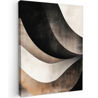 LEINWANDBILD Abstrakt - Wellen - Schwarz - Verwittert Room Decor 30x40 cm - Trüffeleichefarben, Textil (30/40cm) - MuchoWow