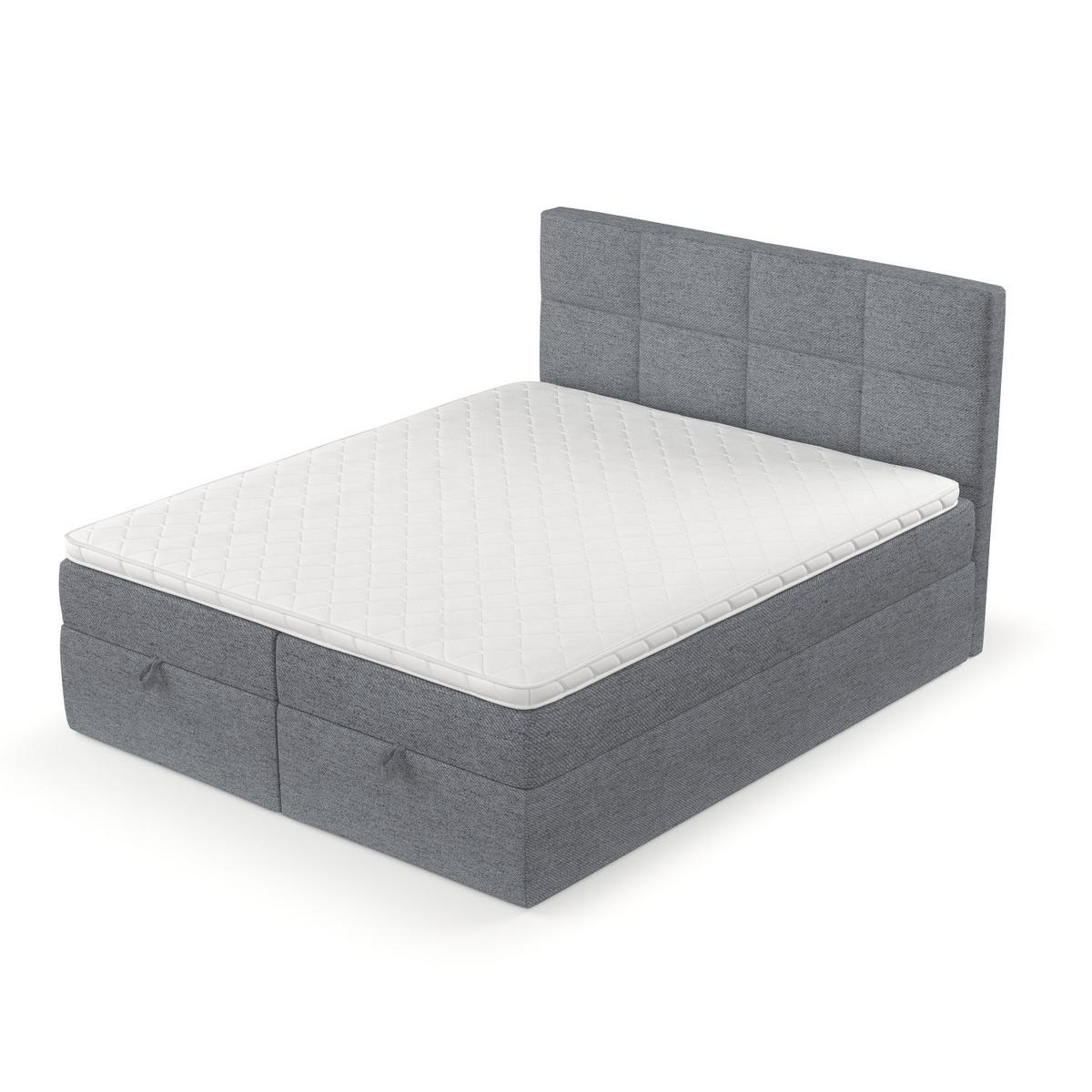 BOXBETT Velto 140/200 cm Grau im Neve Stoff - Schwarz/Grau, Holz/Holzwerkstoff (140/200cm) - AltaBeds