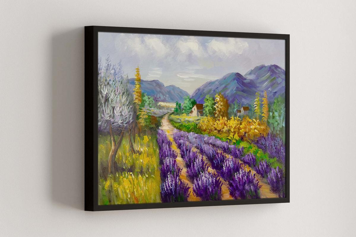 ACRYLBILD HANDGEMALT 90/60 cm - Lila, Holz/Textil (90/60cm) - KUNSTLOFT