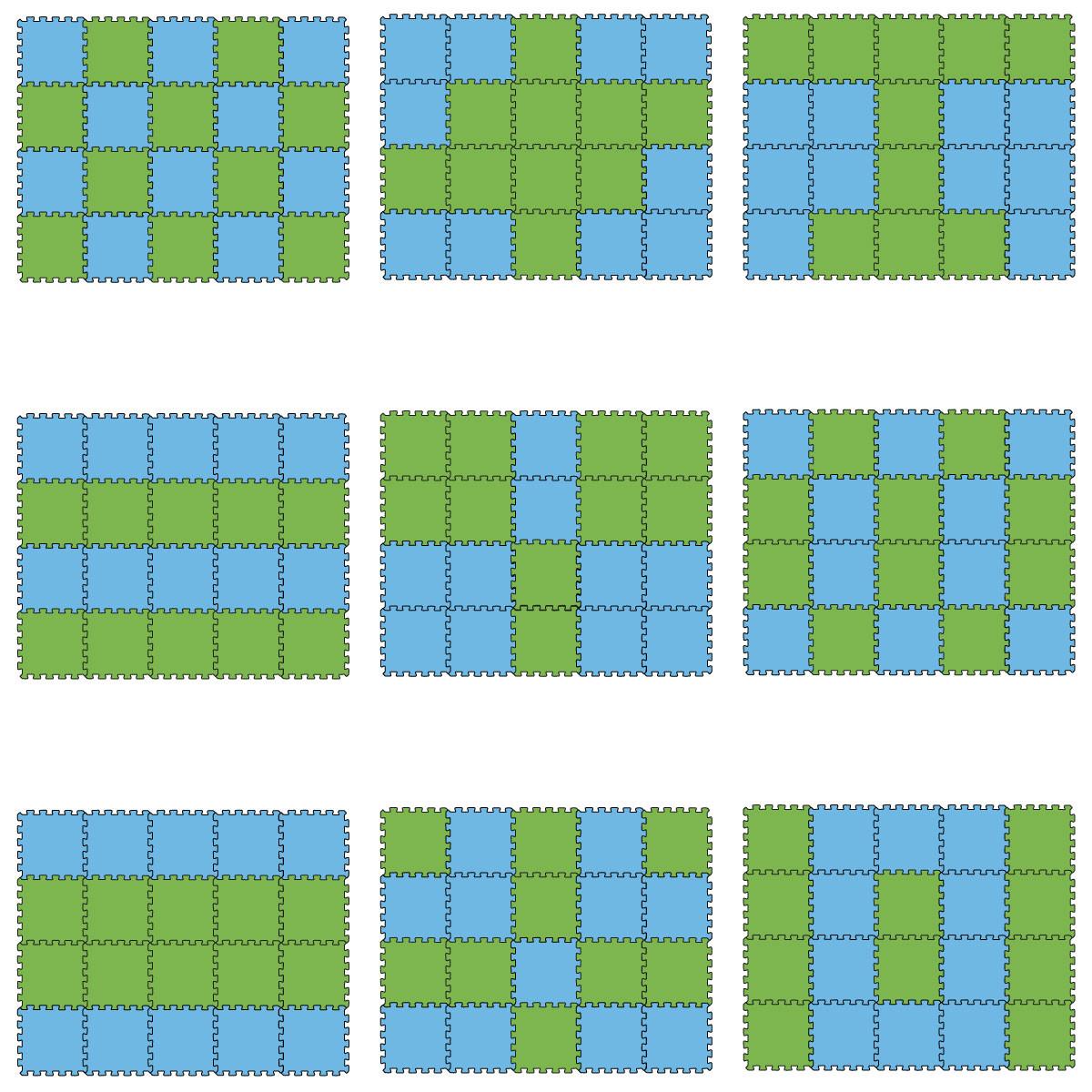 SPIELMATTE ab Null - 180/90/1 cm Puzzlematte Grün - Multicolor, Kunststoff (30/30cm) - Littletom