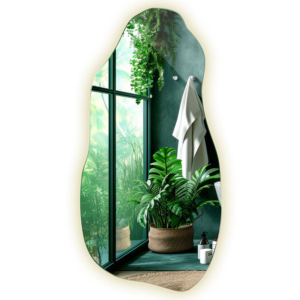 LED-SPIEGEL 40x80 cm Neutralweiß 4000K - Hellblau, Glas (80/40/0.4cm) - TULUP