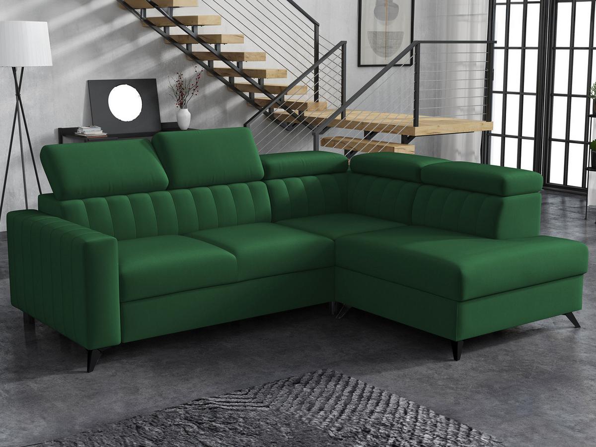 ECKSOFA Milano 2RRLXP, Seite: Rechts 2R+R+LXP - Grün, Holz/Textil (249/195cm) - MIRJAN24