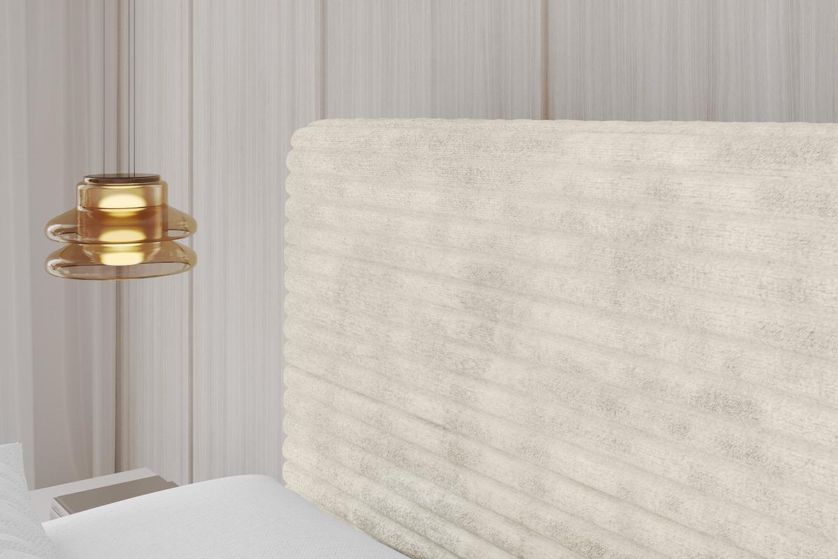 POLSTERBETT mit Bettkasten, Fußteil und Lattenrost, Boxbett ohne Matratze - ALOVA-Z 120x200 Beige - Beige, Holzwerkstoff/Textil (120/200cm) - ALTDECOR