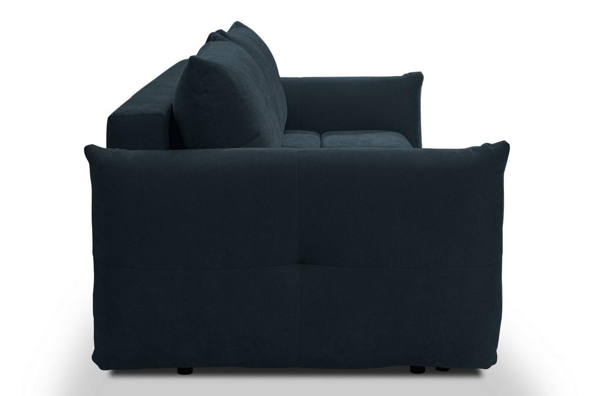 BETTSOFA MODA Blau Chenille-Stoff mit Schlaffunktion - Dunkelblau, Holz (245/86/110cm) - MASSENO