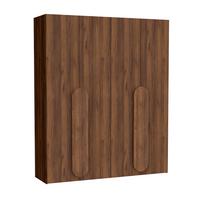 FALTTÜRENSCHRANK Omodeo 200 cm breit in Warmia-Nussbaum – mit WingLine-Falttüren - Walnussfarben, Holzwerkstoff (200/240/58cm) - AX Living