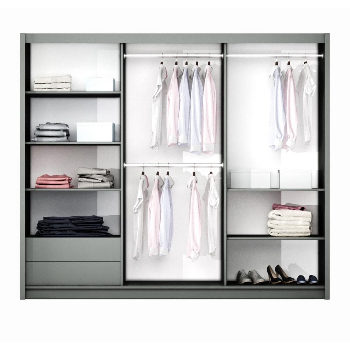 SCHWEBETÜRENSCHRANK Brooklyn mit 2 Türen und Spiegel, kaschmir, 250 cm - Kaschmir, Holzwerkstoff (250/215/65cm) - Beautysofa