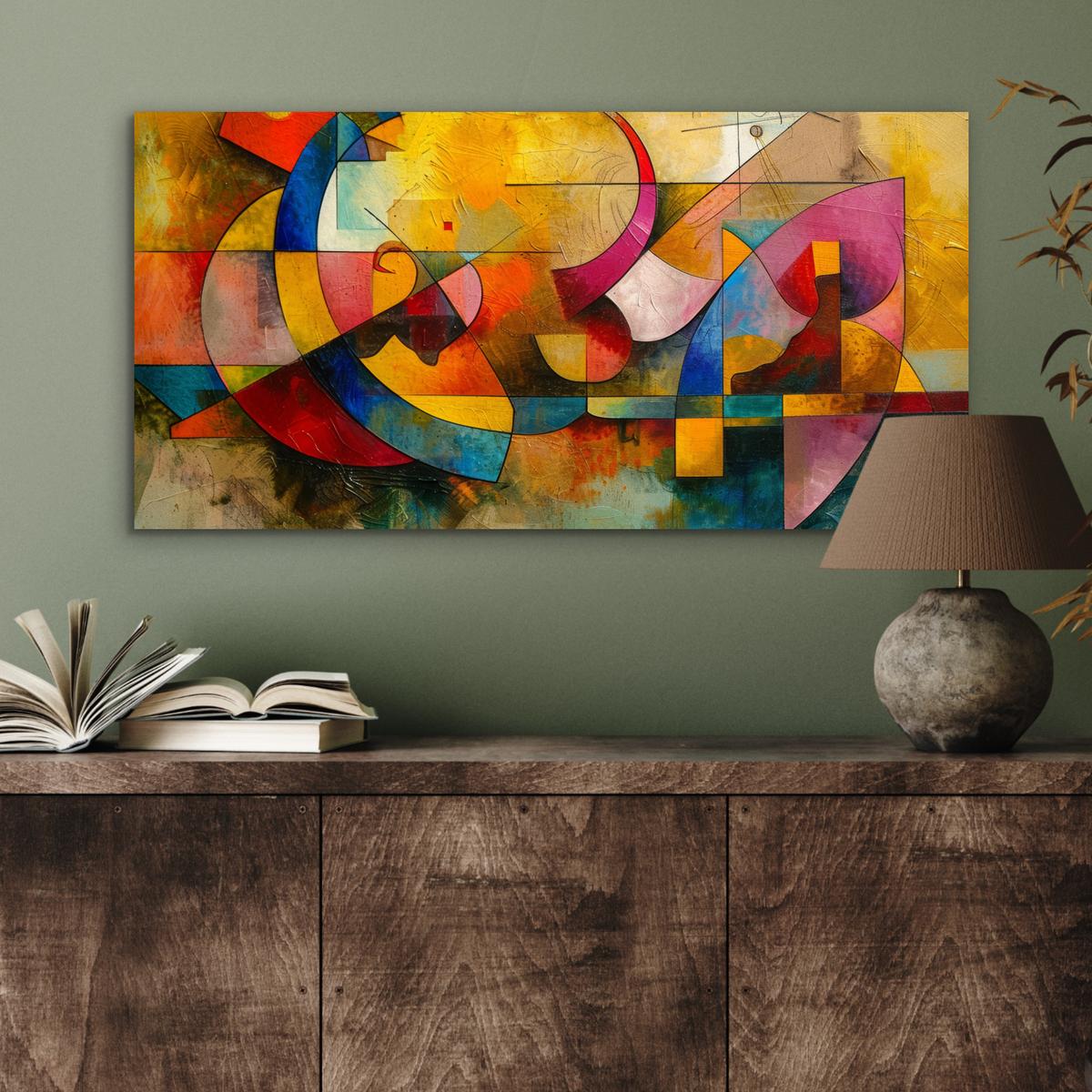 METALLBILD Kunst - Abstrakt - Modern 80x40 cm - Gelb, Metall (80/40cm) - MuchoWow