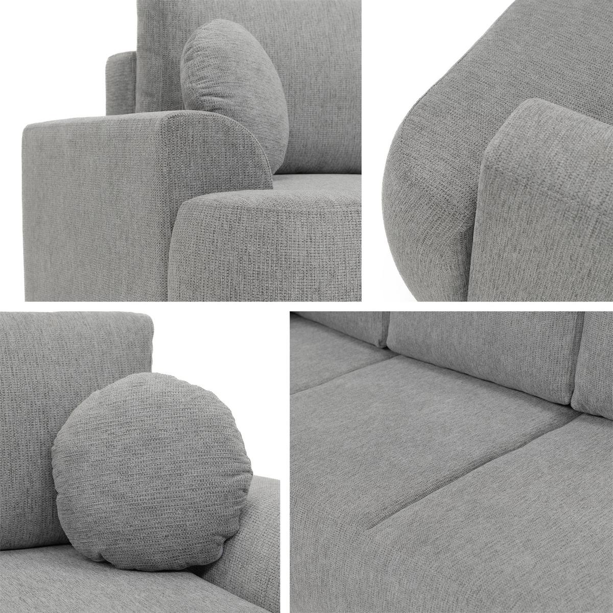 SCHLAFSOFA Velo - Schwarz/Grau, Holz/Kunststoff (248/94/110cm) - MIRJAN24