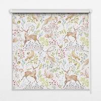 INNENROLLO - Fensterrollo - Rollo - 100x100 cm - Vögel, Rehe und Kaninchen - Braun, Kunststoff (100/100/0.5cm) - TULUP