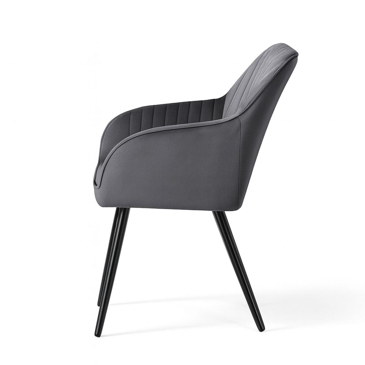 POLSTERSTUHL 2er Set, Metallbeine Graphit 54,5/82/58 - Grau, Textil (55/82/52cm) - RAUMHIRSCH FURNITURE