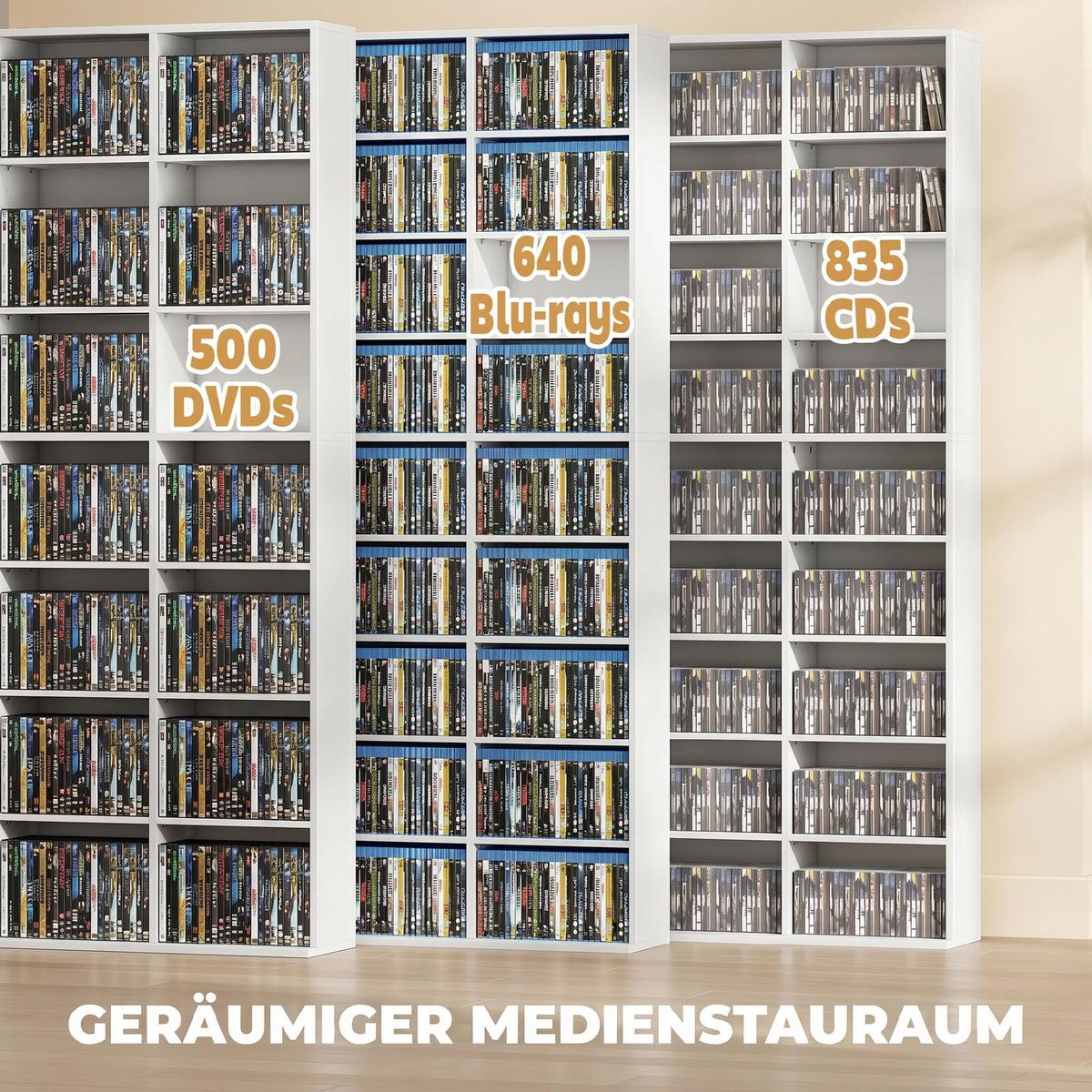 CD-REGAL Spanplatte Weiß - Weiß, Holzwerkstoff (24/175/100cm) - HOMCOM