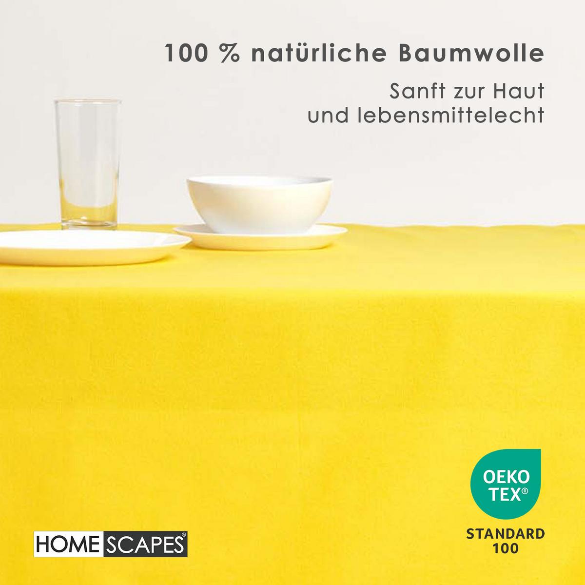 TISCHDECKE gelb 178/300 cm, 100% Baumwolle - Gelb, Textil (178/300cm) - Homescapes