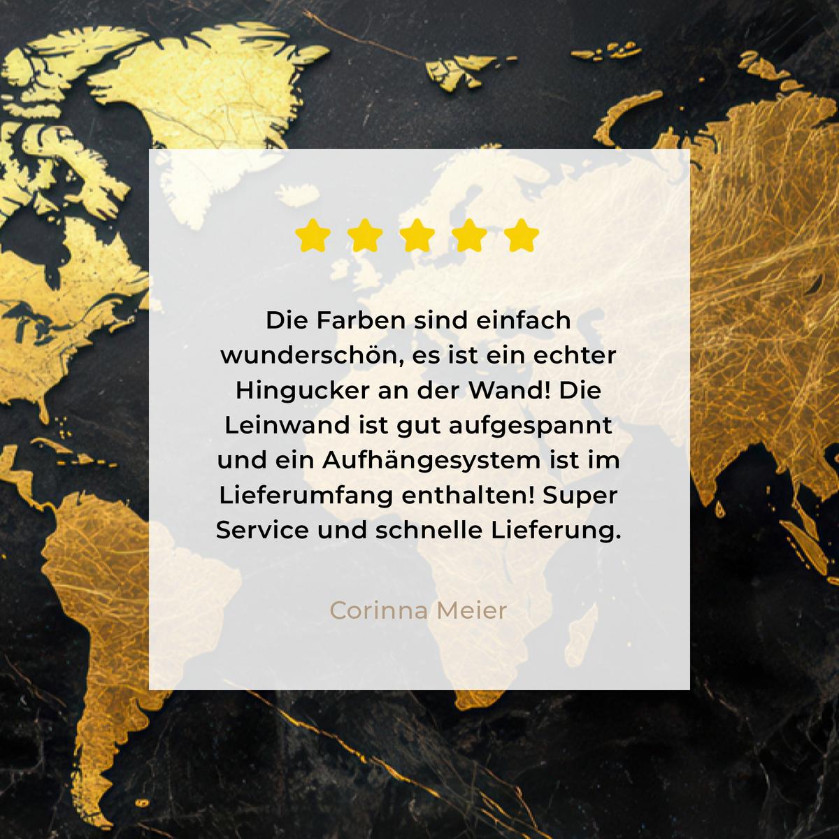 LEINWANDBILD Weltkarte - Gold - Marmor Deko Groß 90x140 cm - Goldfarben, Textil (90/140cm) - MuchoWow
