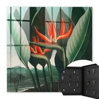 SCHLÜSSELBOX Schwarz 30x30 cm- Türöffnung nach rechts - Die Exotik der Natur - Grün, Metall (30/30/5cm) - TULUP