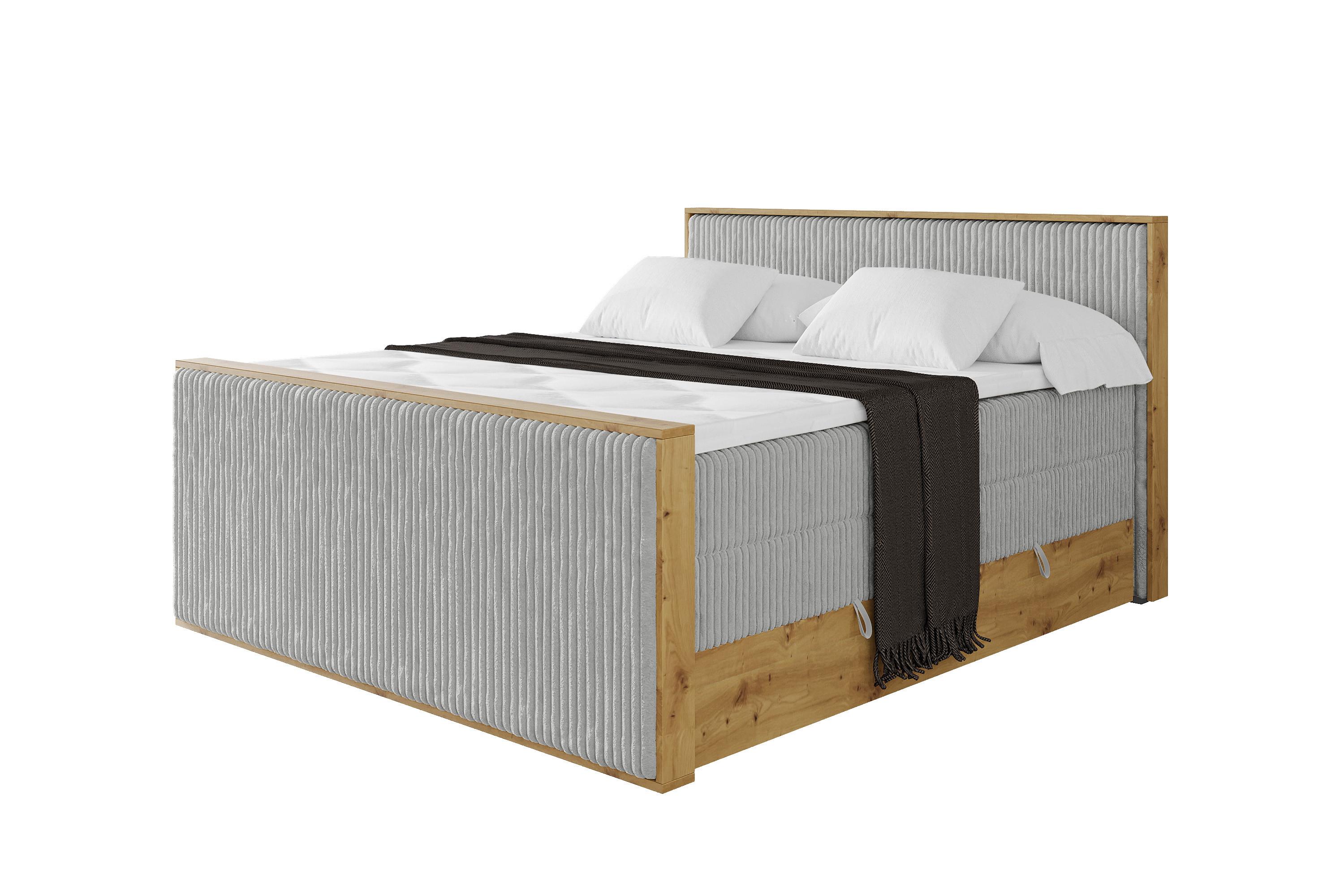BOXSPRINGBETT LOLLI9 -Z-KING 180x200 - H3/H4 Grau - Grau, Holzwerkstoff (180/200cm) - ALTDECOR