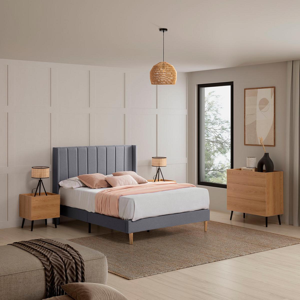 POLSTERBETT 140x190 cm Noelia, Dunkelgrau - Dunkelgrau, Textil (140/190cm) - VS Venta-stock