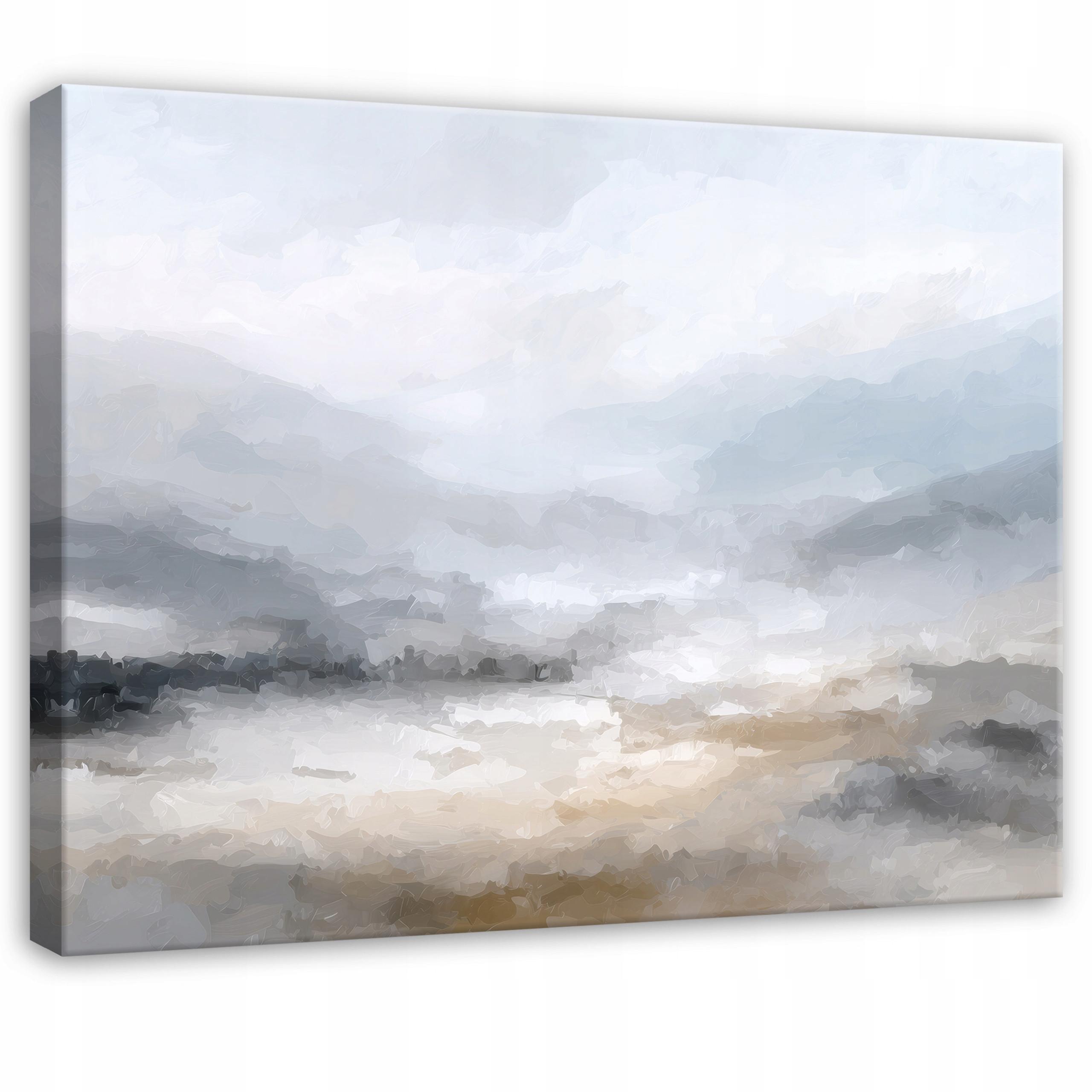 LEINWANDBILD Abstrakt Aquarell Grau 100x70 cm - Multicolor, Holzwerkstoff (100/70cm) - Wallarena