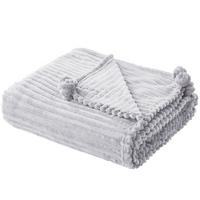 DECKE Hellgrau Kaweri 150/200 cm - Hellgrau, Textil (150/200cm) - Beliani
