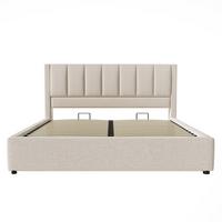 BETT 160x200 cm Leinen Beige - Beige, Holzwerkstoff (160/200cm) - Urban Meuble