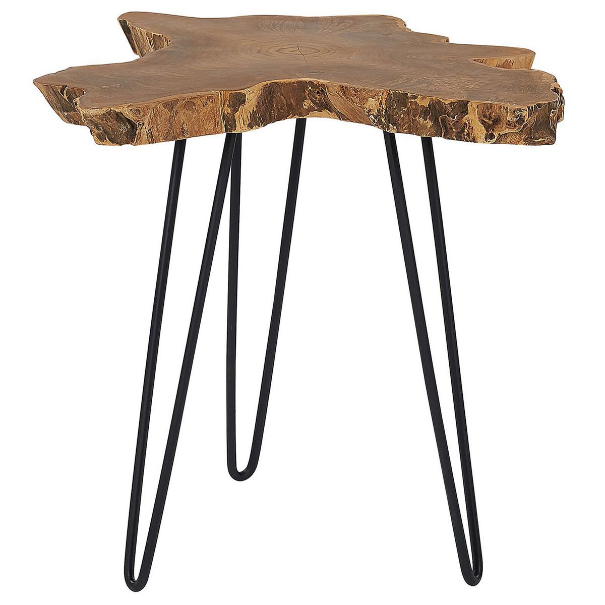 BEISTELLTISCH 2er-Set Unregelmässig Holz, Schwarz Camrose - Dunkelbraun, Holz (60/60/56cm) - Beliani