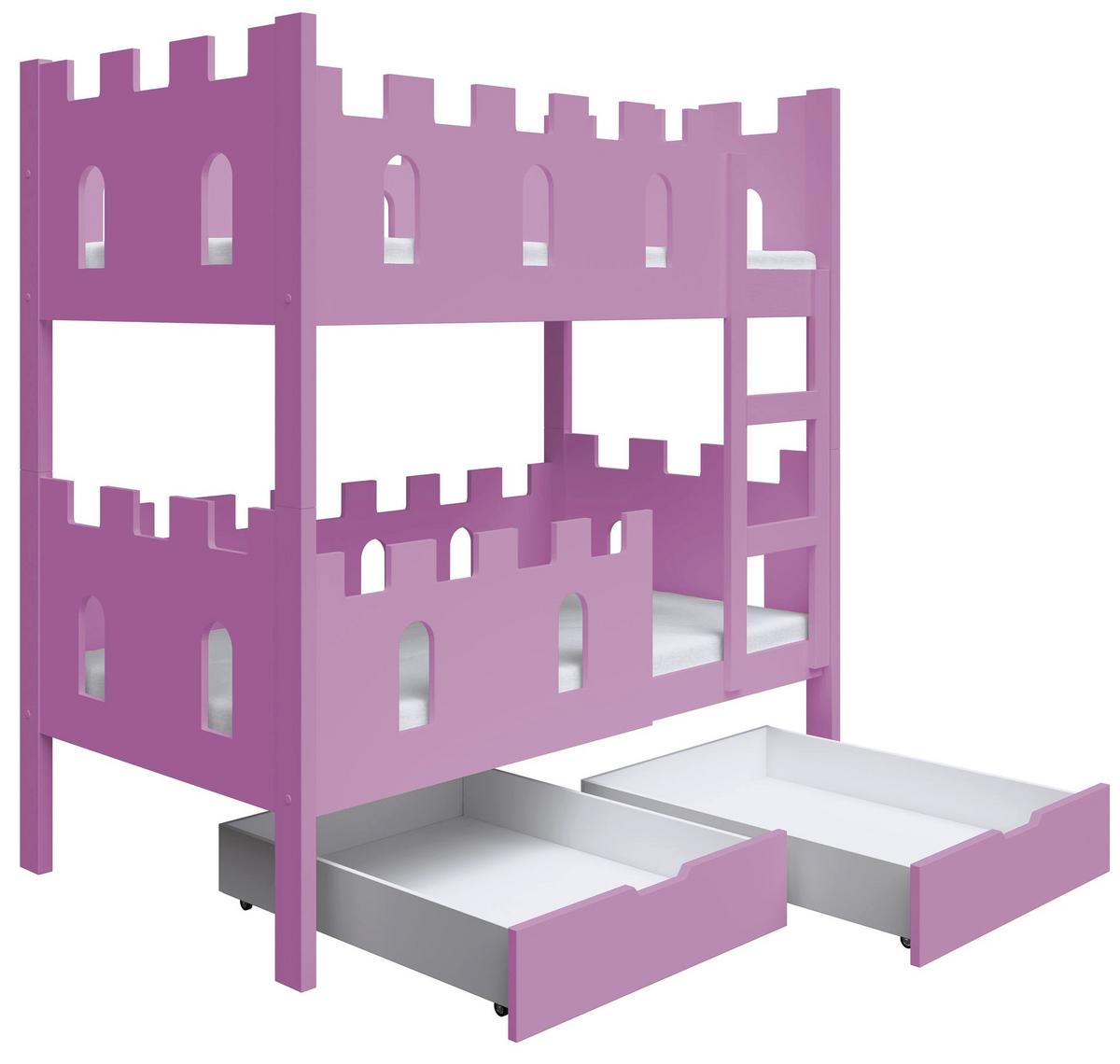 ETAGENBETT Castelo 75x180 cm - Pink, Holz (75/180cm) - Selsey