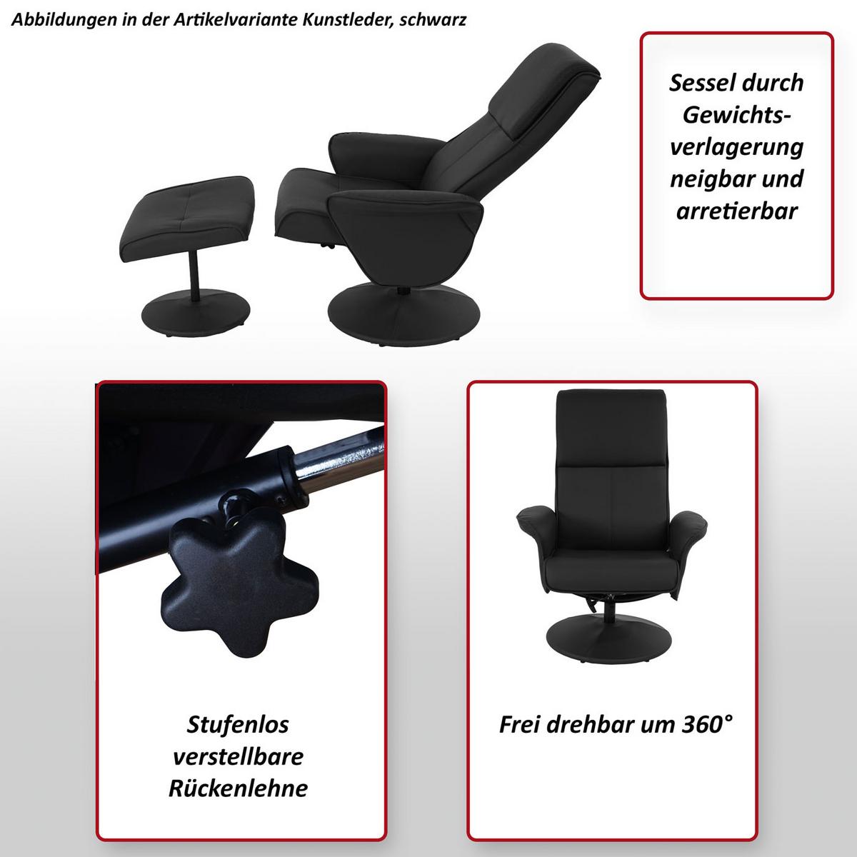 RELAXSESSEL Schwarz - Schwarz, Textil (75/114/125cm) - MCW
