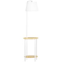 STEHLEUCHTE, Standlampe mit 2 Ablagen, 40 W Stehlampe, Standleuchte, Metall - Weiß, Metall (43/39.5/162cm) - HOMCOM