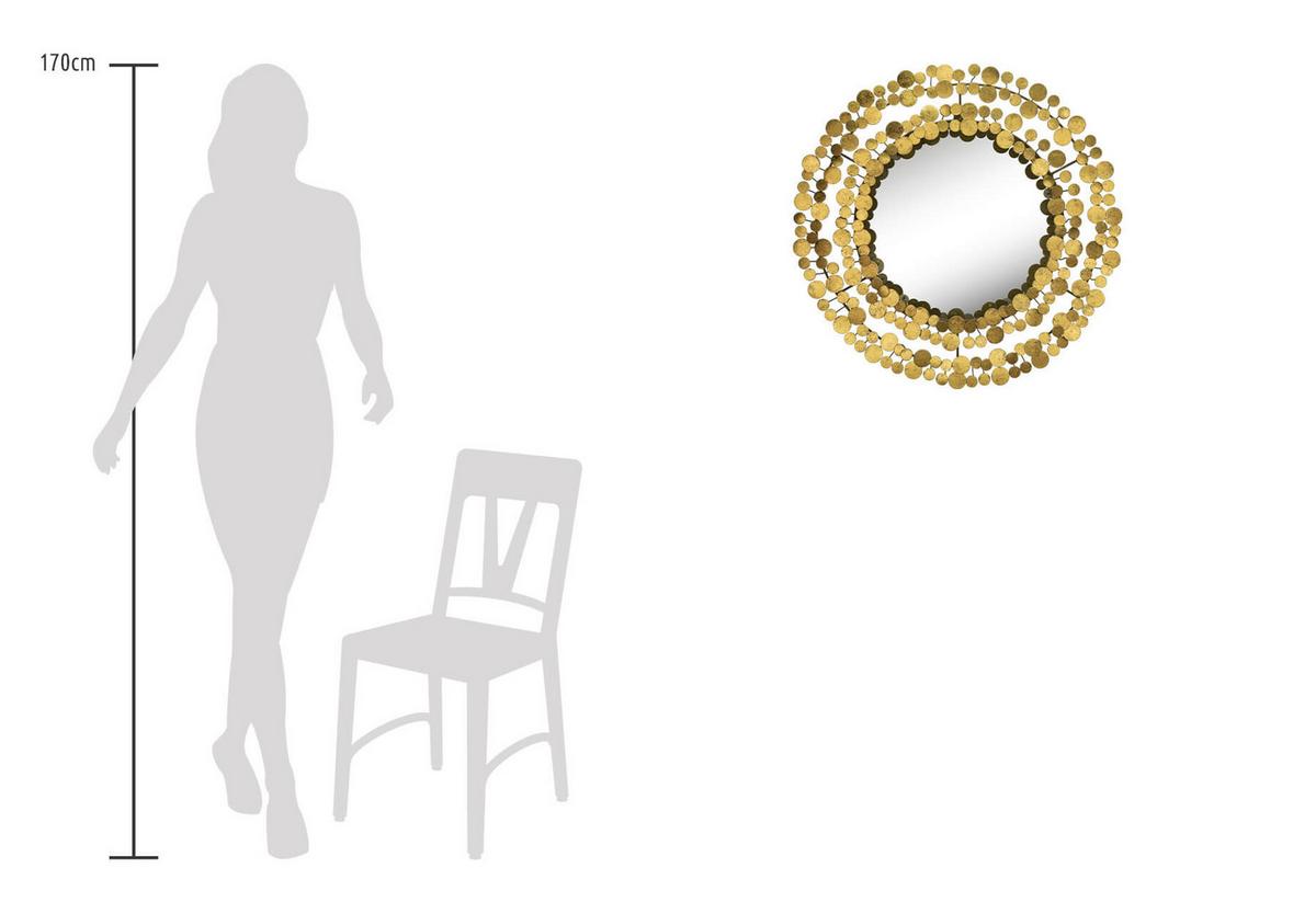 WANDSPIEGEL Gold 68/68 cm - Goldfarben, Metall (7.3/68/6cm) - KUNSTLOFT
