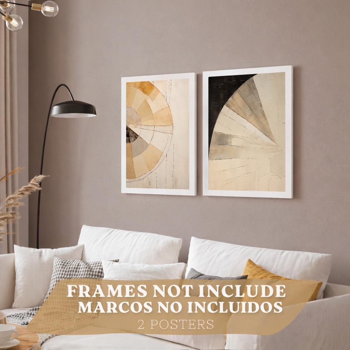 POSTER Set of 2 Abstract Wall Art Prints Modern Living Room Bedroom Kitchen Bathroom Decor Rahmenlos A4 - Klar, Papier (29.7/1/21cm) - Nacnic