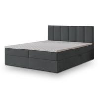 BOXBETT MERIL 160x200 cm mit Matratze und Topper - Graphitfarben - Graphitfarben, Holz (160/200cm) - MASSENO